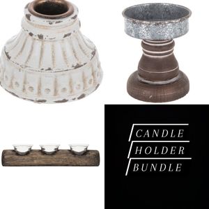 Assortment of candle holders